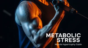 Muscular arm showing visible pump and vascularity during high-rep resistance training exercise demonstrating metabolic stress for muscle hypertrophy